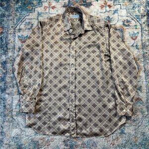 Vintage Lee Baron Patterned Button-up Shirt Size XL